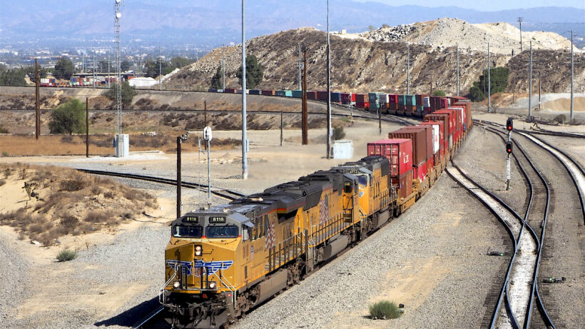 Union Pacific freight train at Colton